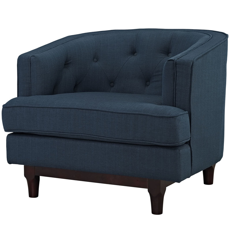 Upholstered Armchair, Blue Polyester