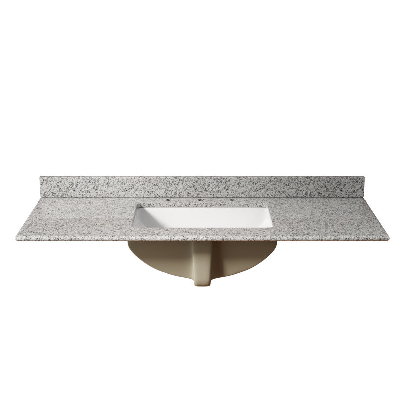 Comptoir en granit naturel DOIN de 48 pouces avec lavabo en céramique blanche