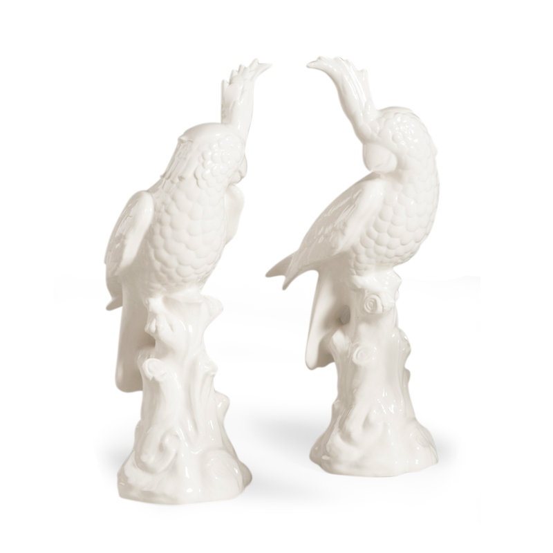 2 Piece Parrot Figurine Set