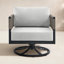 Chaise berçante d'extérieur en métal avec coussins Scotia