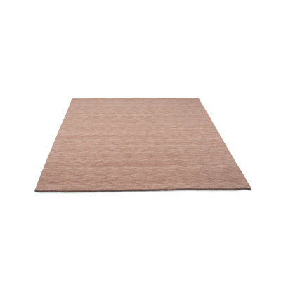 Rectangular Uniform Color Wool Hand Woven Area Rug
