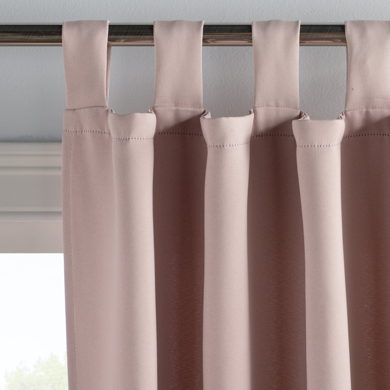 Wayfair Basics® Millen Thermal Blackout Tab Top Curtain Panel, Blush, 40" W x 95" L