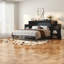 Lits grand format peu encombrants, bois aggloméré, gris foncé moderne pour les chambres compactes