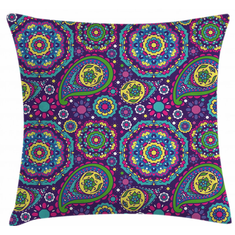 Housse de coussin décoratif d’intérieur/extérieur 40 po motif cachemire