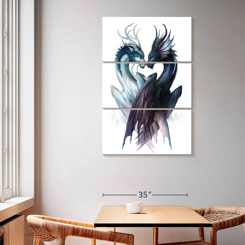 Kelan Yin And Yang Dragons, 65" H x 42" W