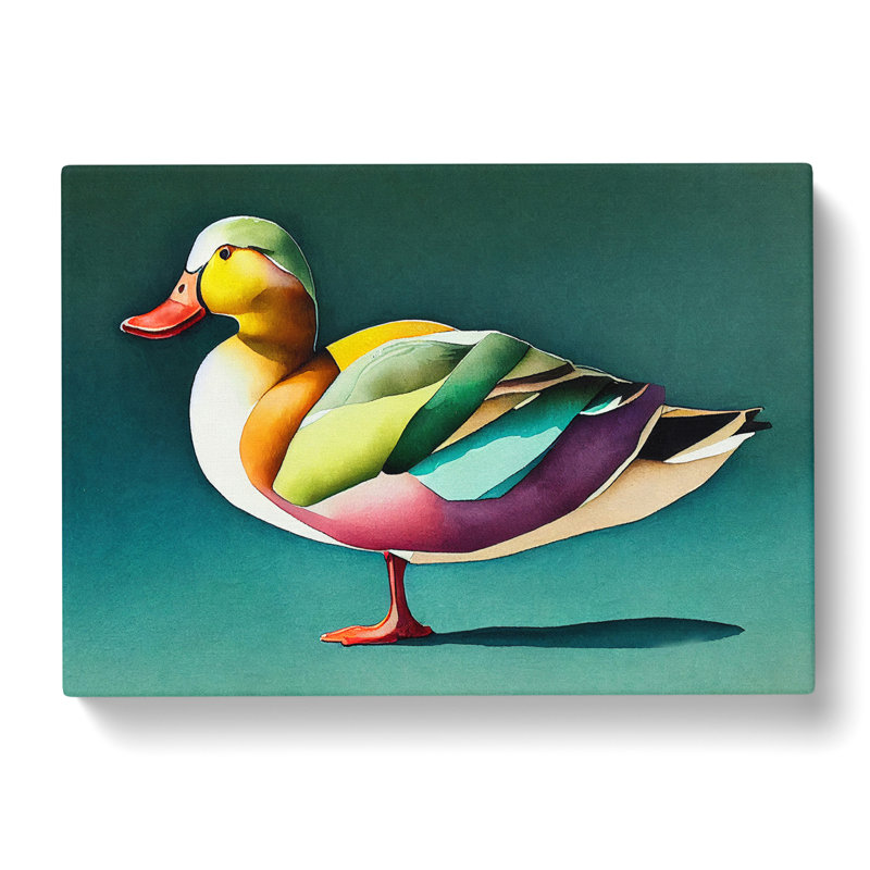 Duck in Watercolour Vol.1 - Wrapped Canvas, 50cm H x 76cm W