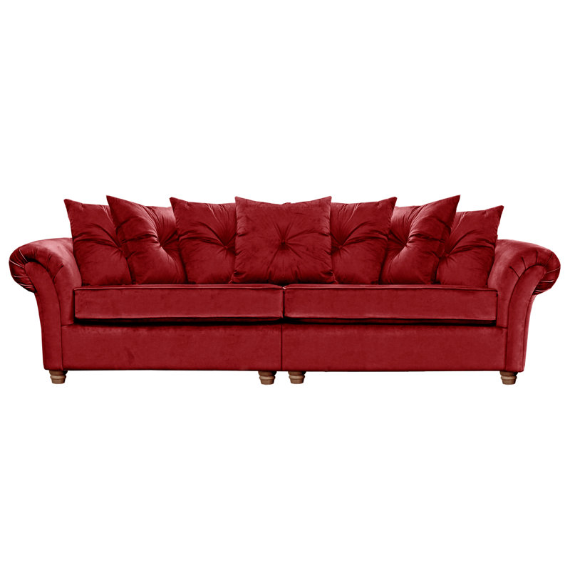 Lila Velvet Sofa, Burgundy