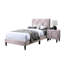 Lit double avec tête de lit ajustable 1 pièce, mobilier de chambre en velours rose clair pour les jeunes-619132685-736792706