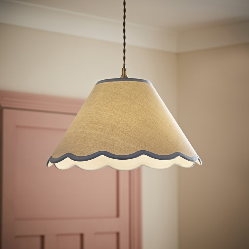 Florie Novelty Lamp Shade ( Clip On ), Cream/Blue, 22cm H x 41cm W x 41cm D
