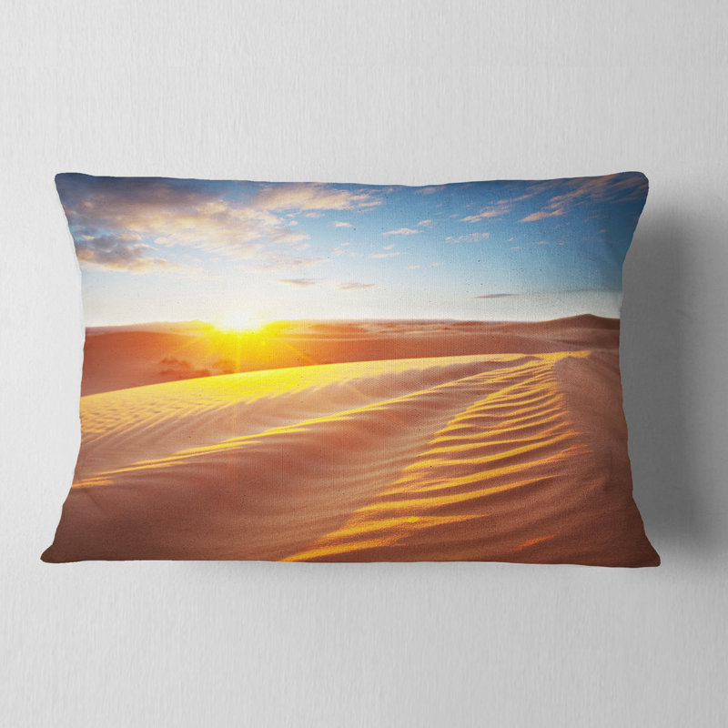 Coussin Desert Dunes Reflecting Sunset, Rectangulaire, 12 po x 20 po