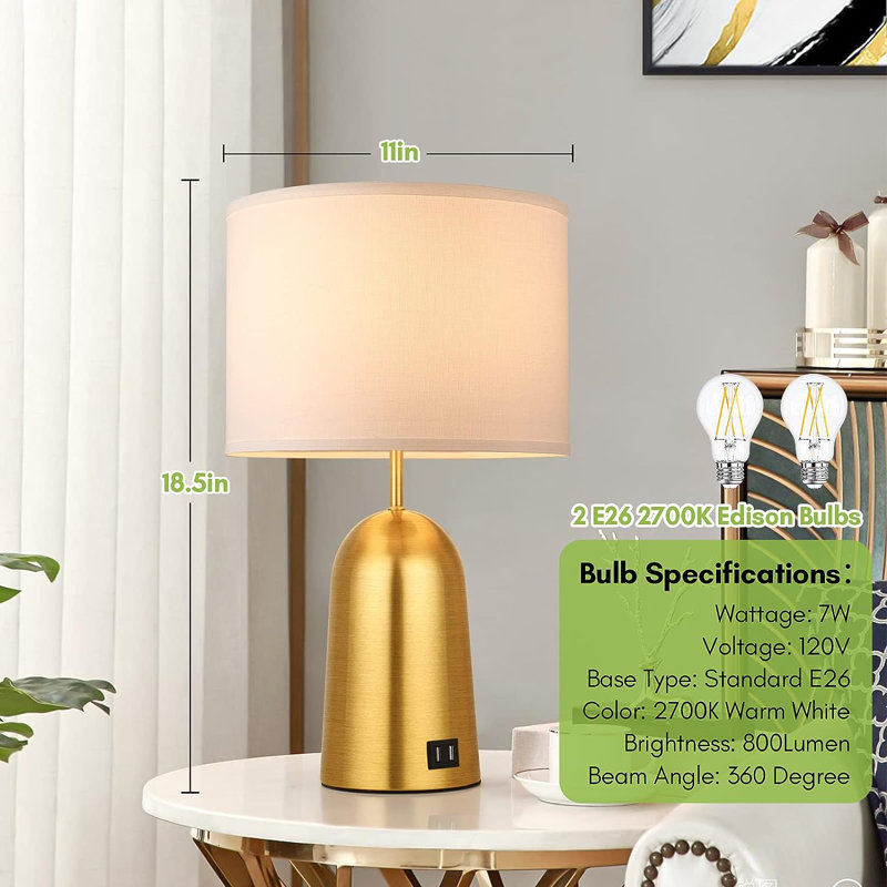 Naum Metal USB Table Lamp
