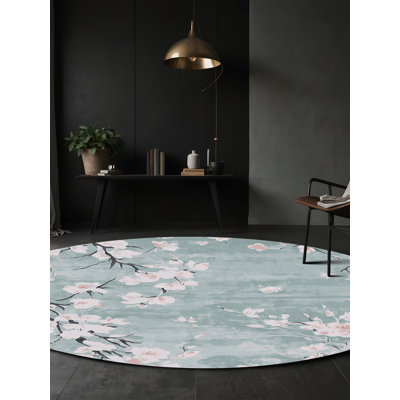 Machine Washable Blue Area Rug