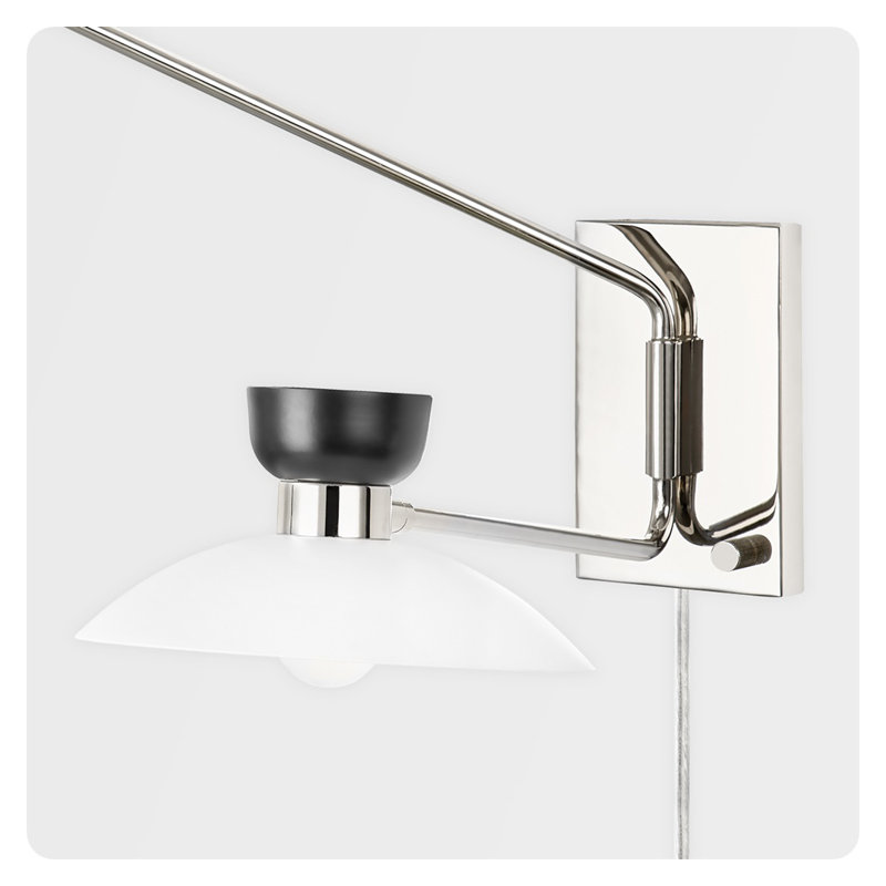 Bras articulé à 2 lumières Viera, Nickel poli