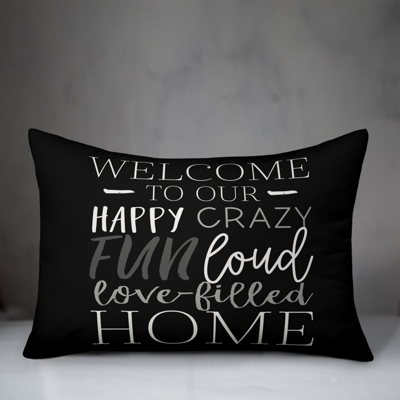 Coussin décoratif intérieur / extérieur en polyester , H 18 po x l 25 po, Noir