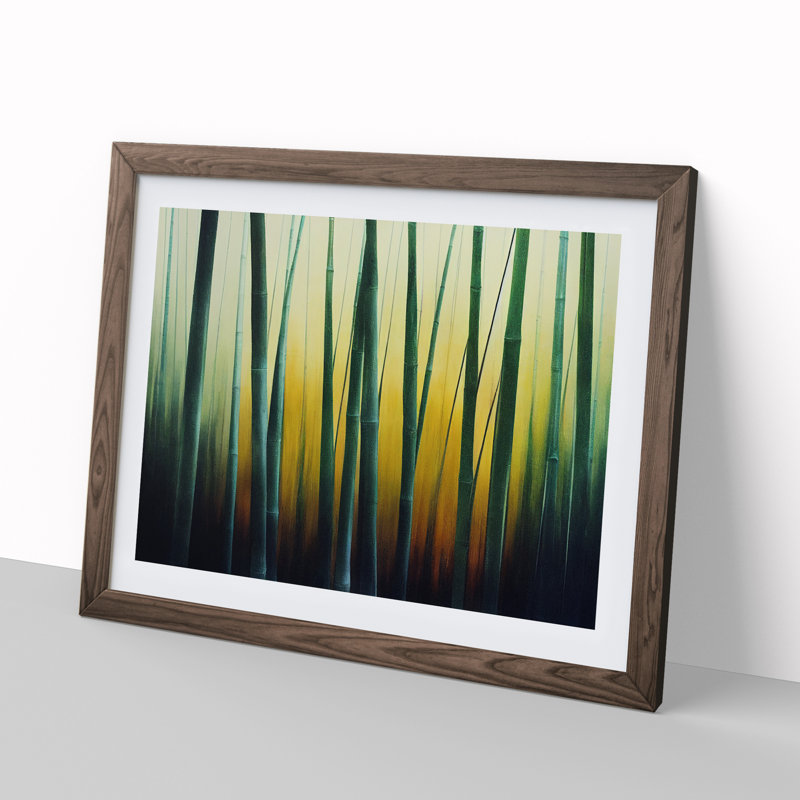 Colourful Bamboo Forest Vol.2 - Framed Print, 34cm H x 46cm W x 2cm D, Walnut