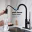 Robinet de cuisine moderne en acier inoxydable avec douchette extractible, finition noir mat pour une utilisation pratique
