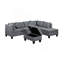 Canapé, chaise et repose-pieds 104,5 po, gris