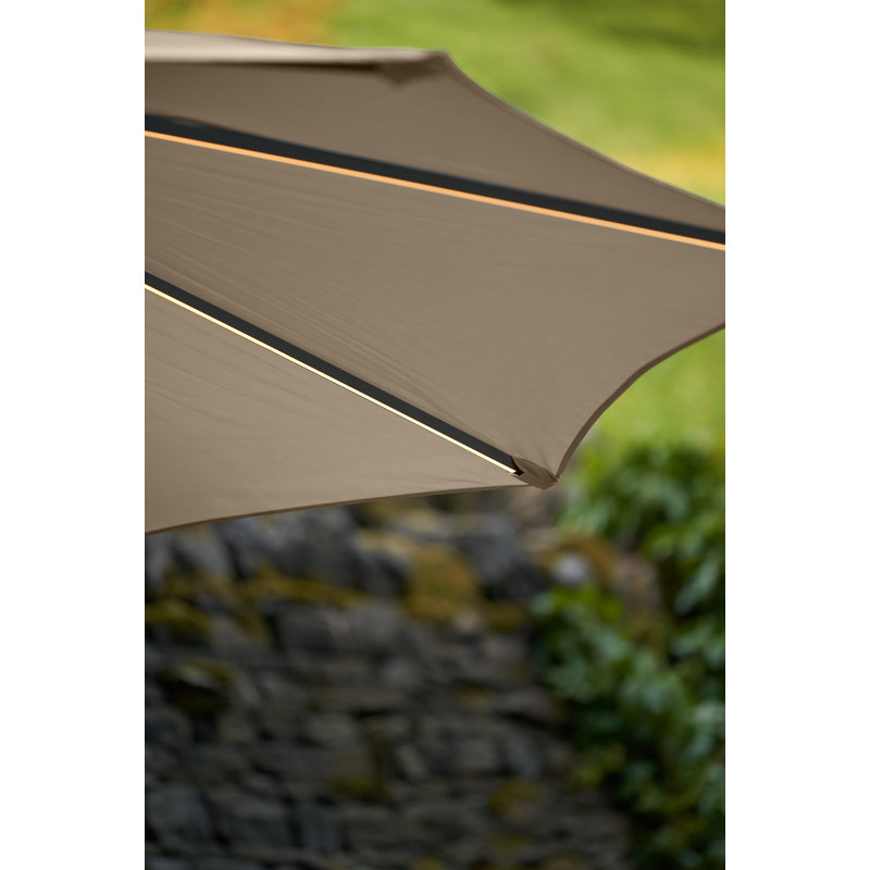 Cerena 300cm Lighted Market Parasol, Beige