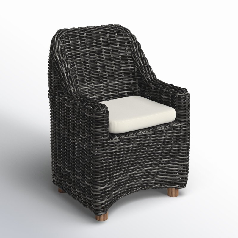 Pembrook Outdoor Teak Dining Armchair, Chunky Charcoal