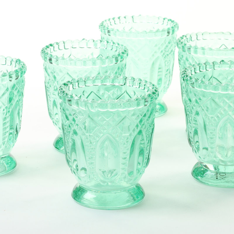 Ensemble de porte-votives de table 6 po en verre 6 pièces, Menthe