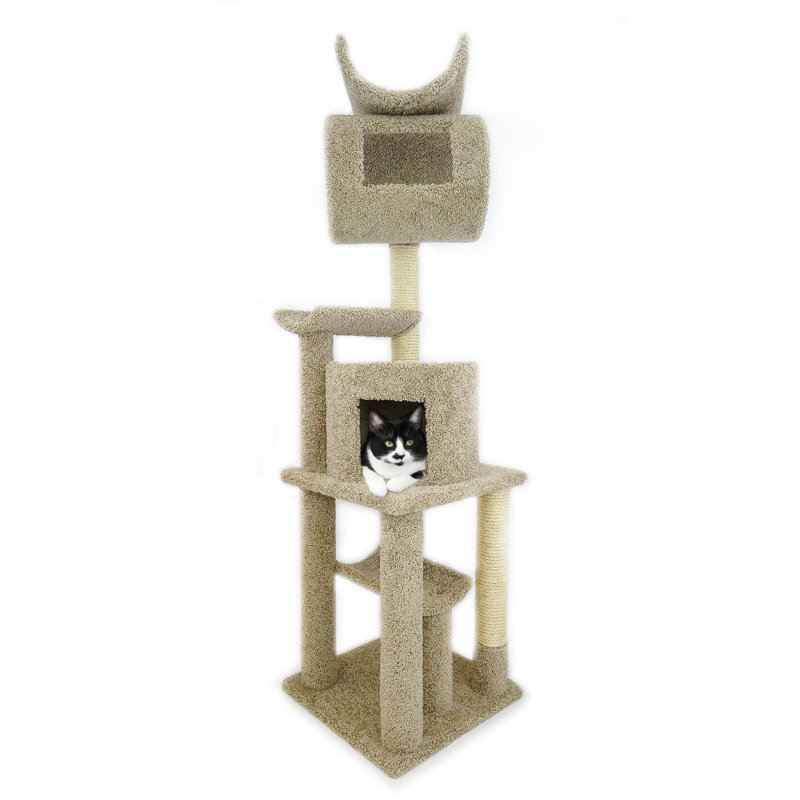 New Cat Condos Multi-Level Play Cat Tree for Large & Multi-Cat Homes, Beige