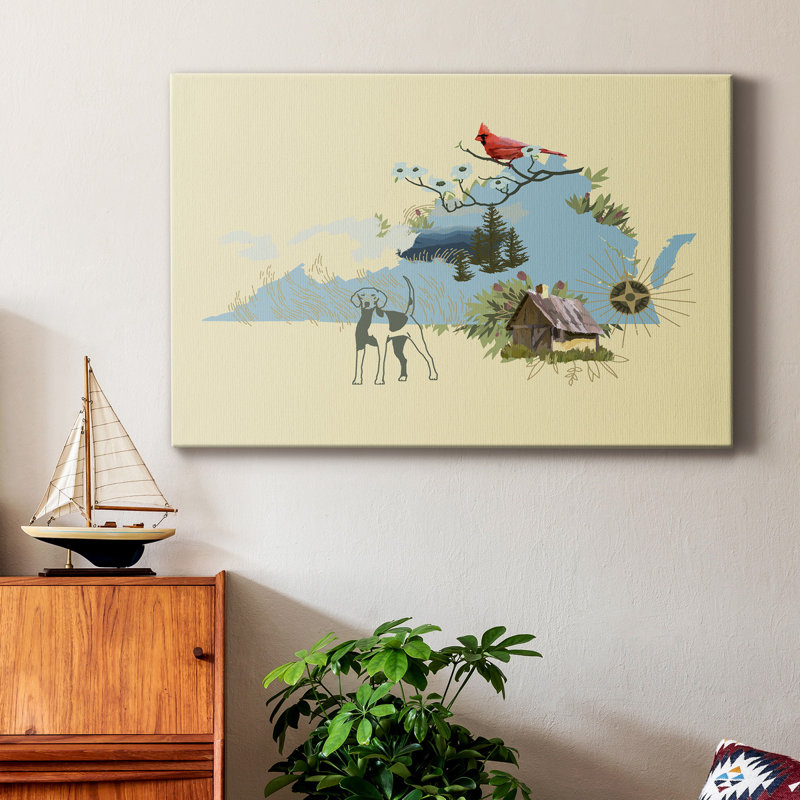 «Illustrated State-Virginia», reproduction sur toile tendue, H 27 po x l 18 po x P 1 po