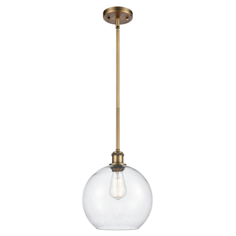 Luminaire suspendu sphère 1 lumière Baran, Grainé, Ampoule DEL 6 watts Vinage, Laiton brossé