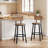 Bar Stools Set Of 2, Bar Chairs, Breakfast Stools, Kitchen Island Stools, Counter Stools With Footrest And Backrest, Metal Frame + Mdf Seat And Back, Rustic Brown-108809399