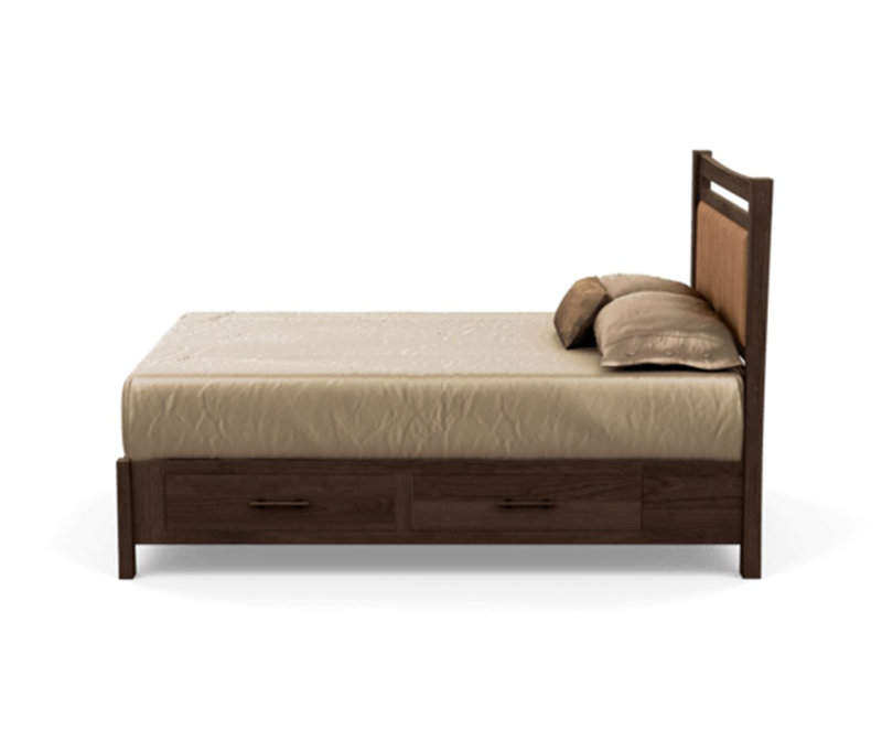 Monterey Upholstered Bed, California King, Smoke Cherry, Slate Fabric