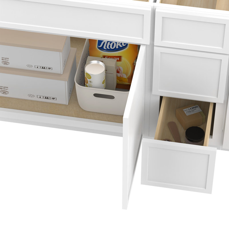 72 Double Bathroom Vanity Base Only, White