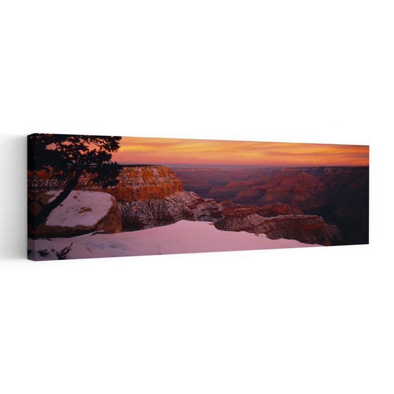 Rock formations on a landscape Grand Canyon National Park Arizona USA 1 Piece Wrapped Canvas Panoramic Wall Art
