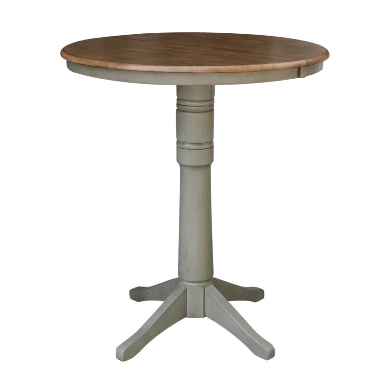 Ileia Extendable Solid Wood Dining Table, Hickory/Stone