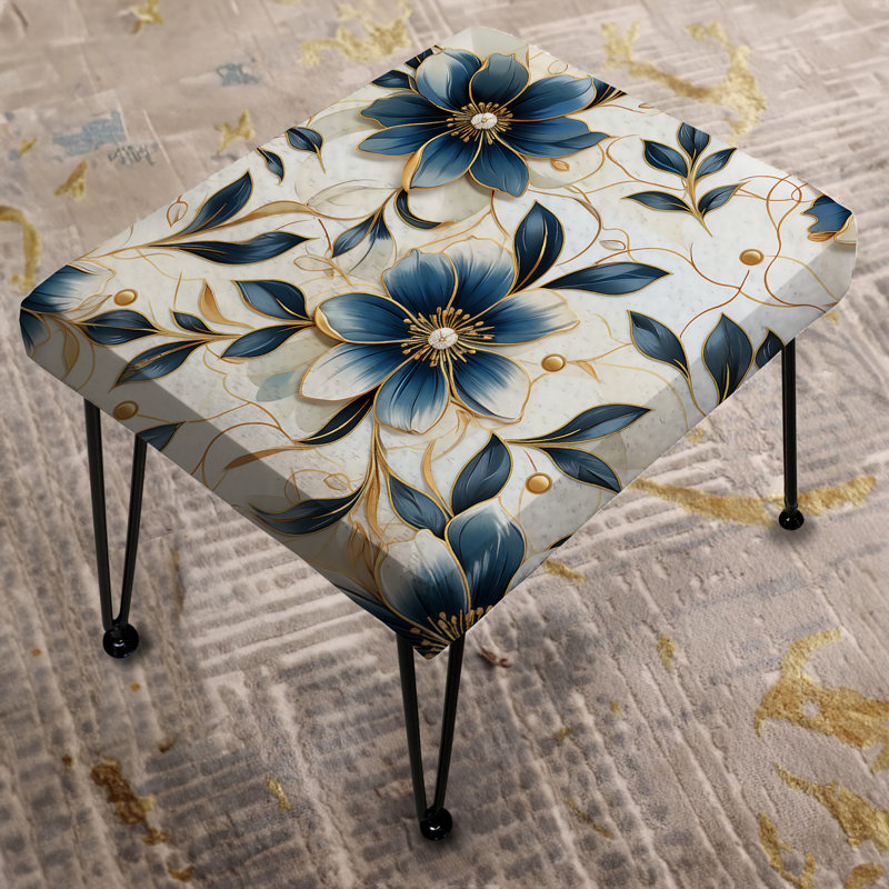 Repose-pieds rétro en marbre rétro Marble