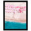 «Beach Front Umbrella», Glam Summer Ocean Coastal Blue - impression encadrée-73063206-73063205