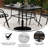 Commercial Grade Patio Table with Tempered Glass Top with Umbrella Hole and Steel Tube Frame-715021865