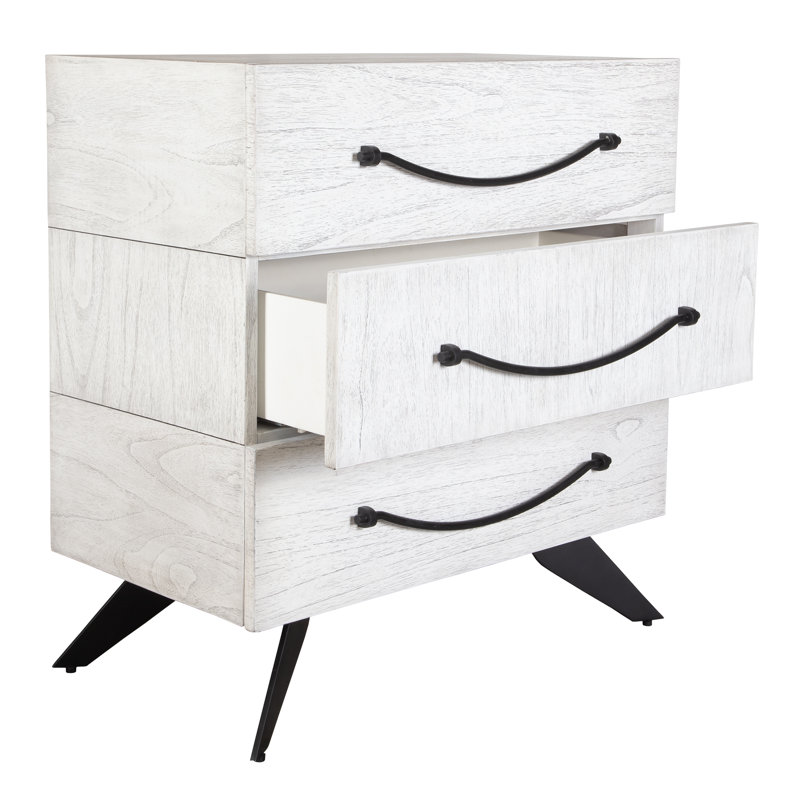 Marek 3 Drawer White Chest