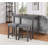 Lux Gray 3 Piece Counter Height 36" Pub Table Set with Tufted Gray Linen Stools
