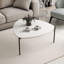Table basse moderne blanche avec structure en métal, 35,4 x 15,7 x 35,0 pouces | 100% panneau de particules enduit de mélamine, épaisseur: 0,7 pouce | Conception élégante de couleur unie, parfaite pour le salon et les espaces contemporains-244769301