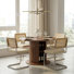 5-Piece Extendable Oval Dining Set With Storage Shelf, Velvet Chairs & Stainless Steel Base, Seats 4