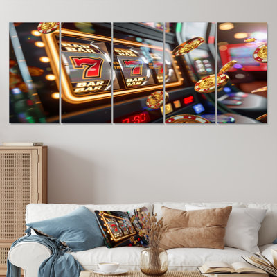 Slot Machine Jackpot Winner III - Casino & Games Wall Art Print Set