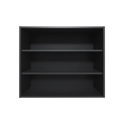 Black Wall Cabinet With Open Storage