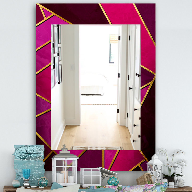 Flat Mirror, 39.4" H x 29.5" W, Pink