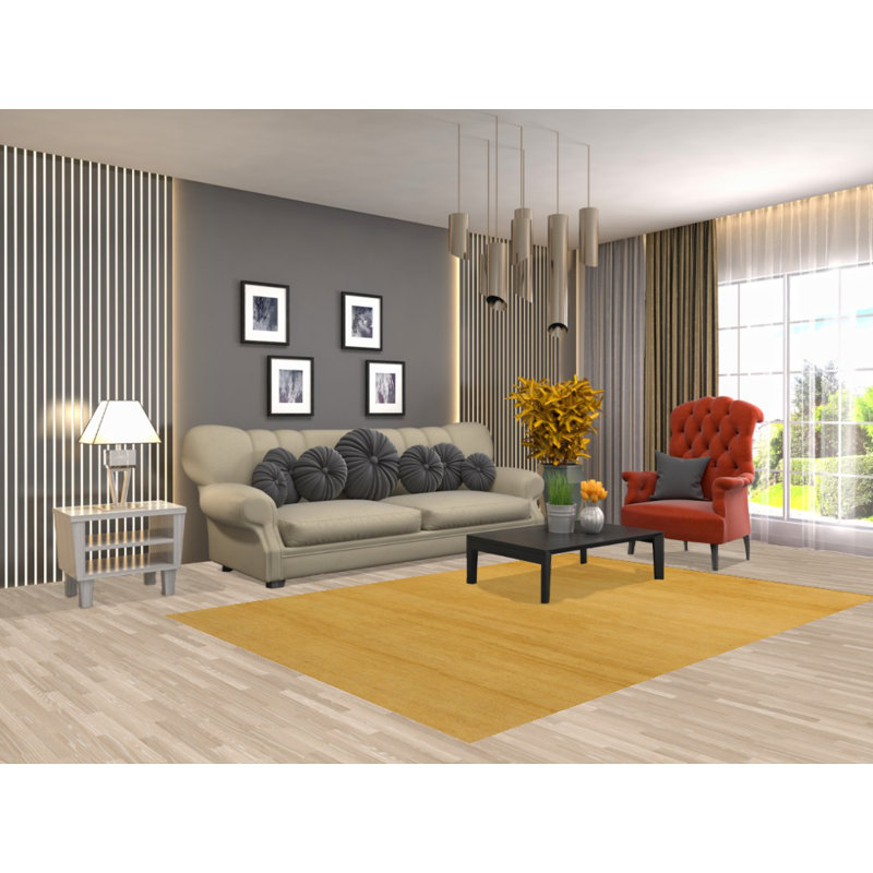 Tapis jaune moderne Gabbeh 6 x 8