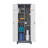 Storage Cabinet with Locking Doors and Shelves, 65 H Metal Storage Cabinet with Hanging Rod & S-Hooks, Cleaning Tool Organizer