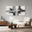Abstract Black Grey and Rust Brushstrokes Canvas Wall Art-925138773