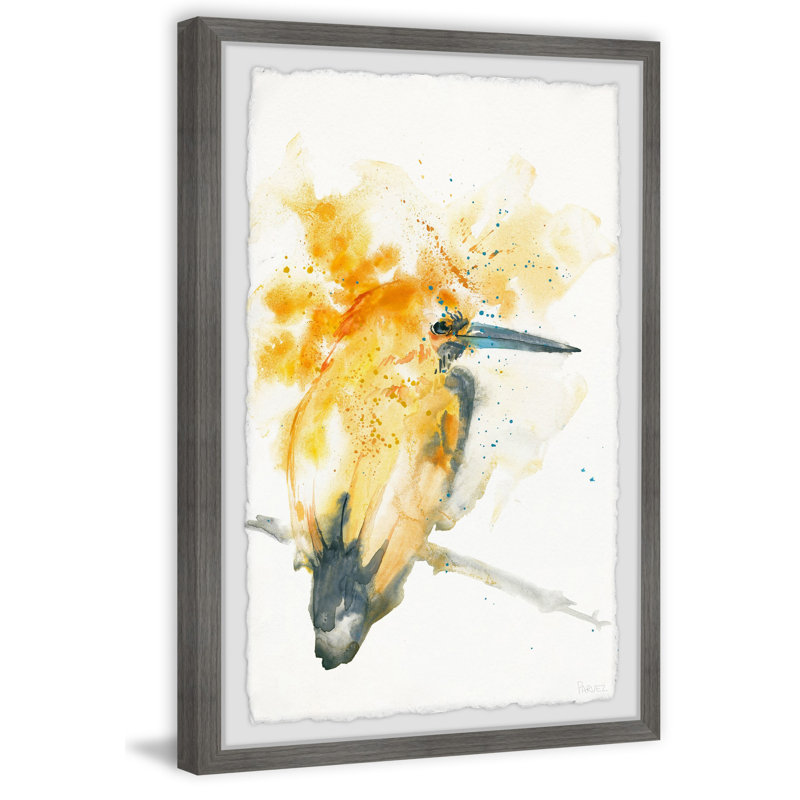 Fiery Woodpecker by Parvez Taj - Single Picture Frame Painting, 30 cm H x 20 cm W