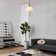 1-Light Matte Brass Pendant Lighting with Frosted Ribbed Glass Shade
