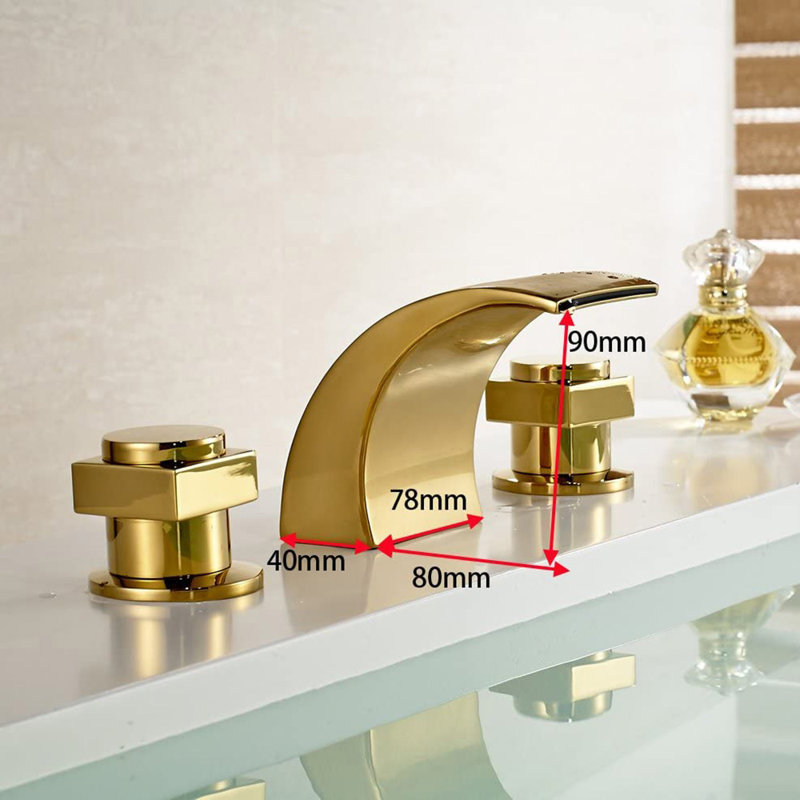 Juno Gold Finish Bathroom Vessel Sink Faucet Mixer Tap With and Without LED Light
