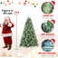 Arbre de Noël mixte en PVC et à aiguilles rigides avec pommes de pin et support en métal robuste-1273271416