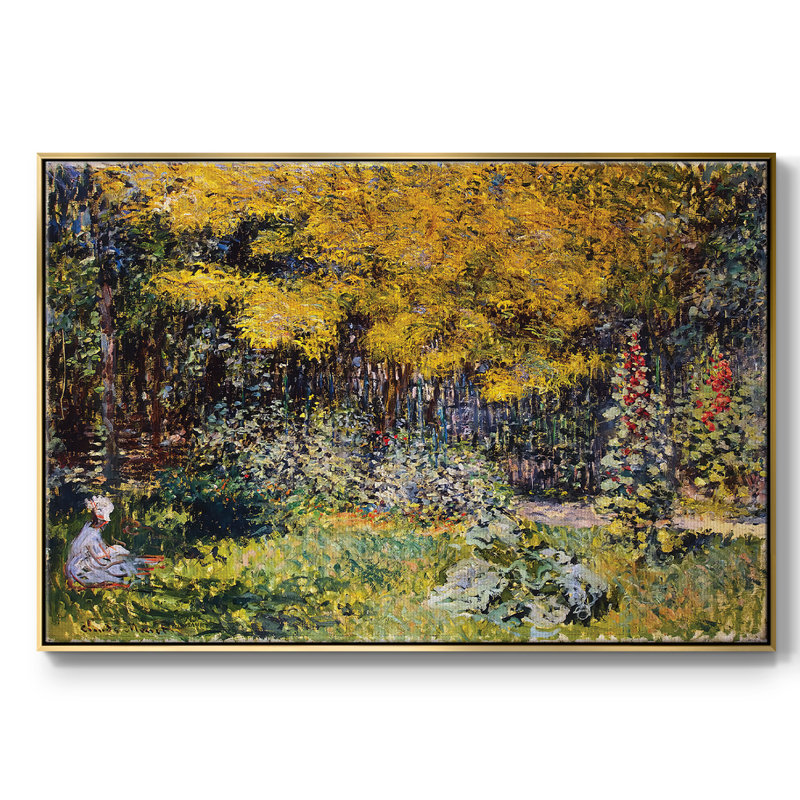 Le jardin. (Le Jardin), 1876, reproduction d'art sur toile, H 25 po x l 37 po x P 2 po, Or